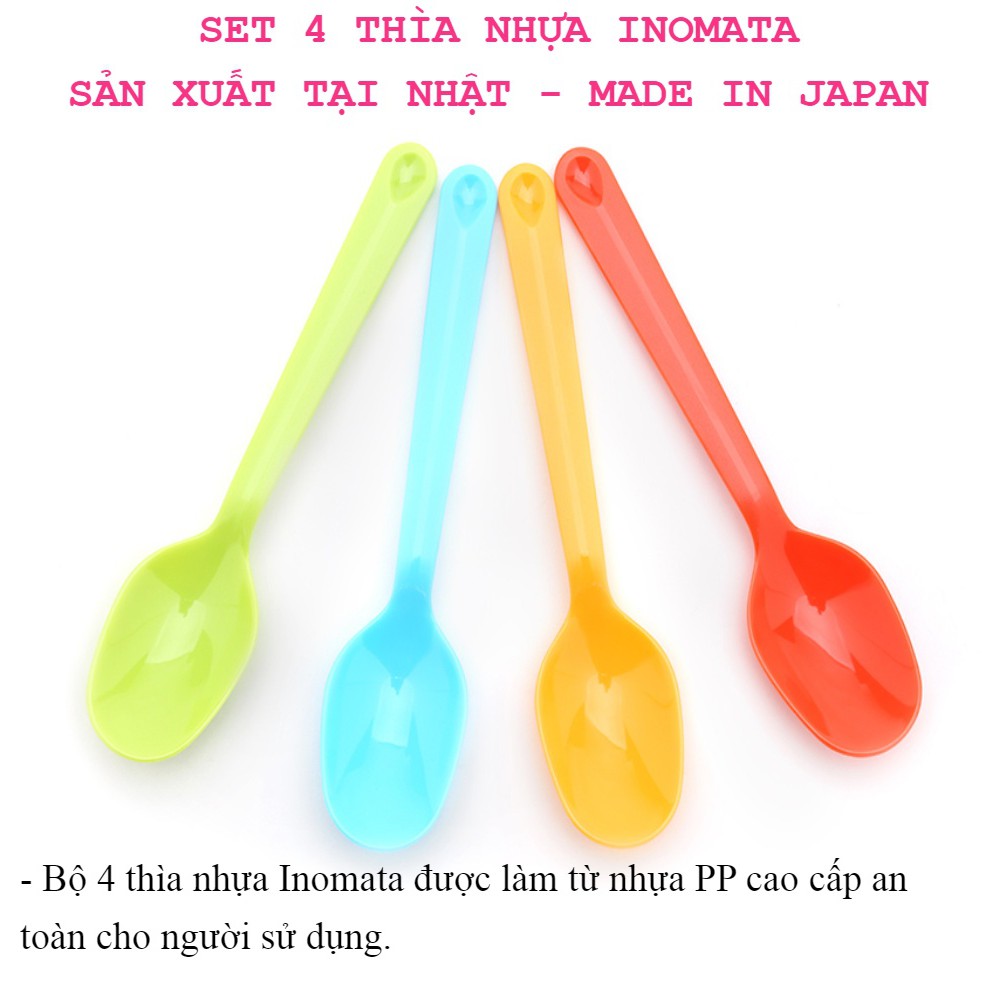 Set 4 THÌA HOẶC DĨA NHỰA Inomata Nhật Bản