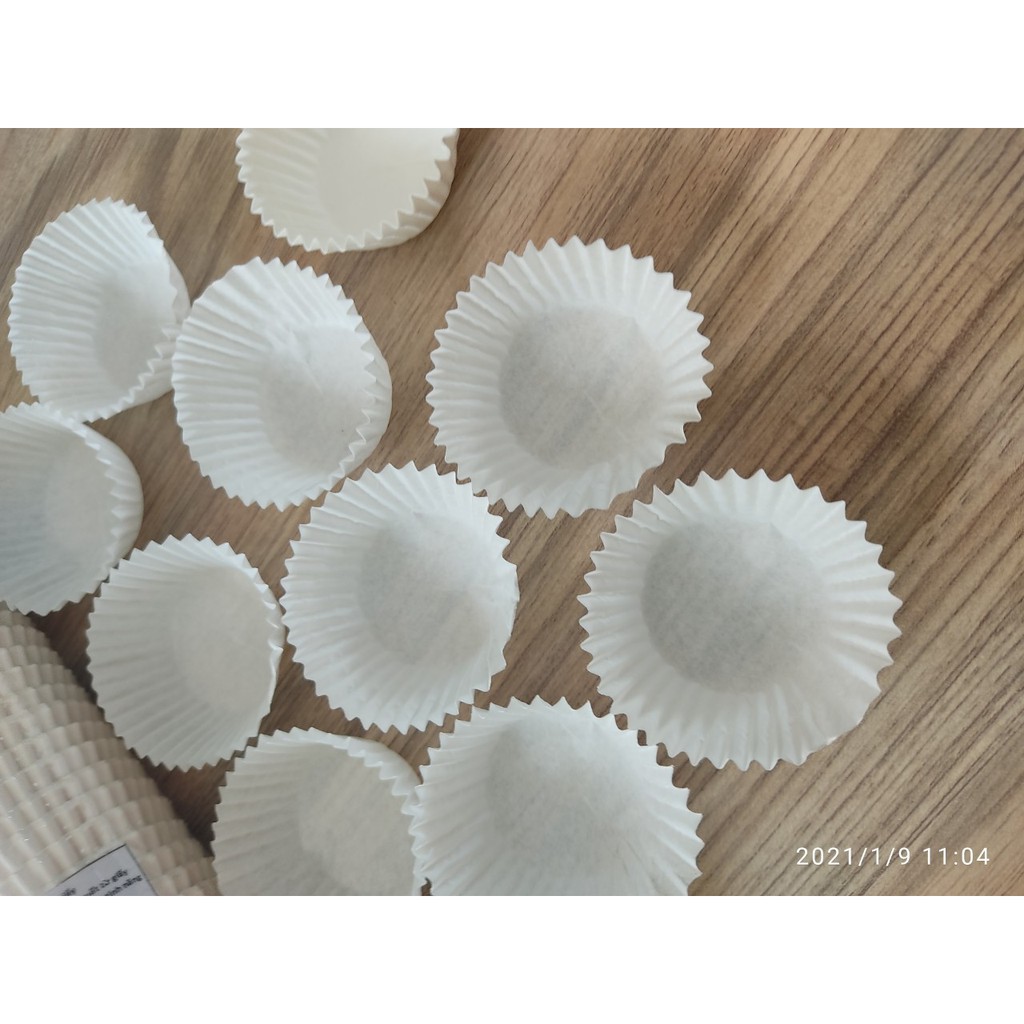 500 GIẤY LÓT BÁNH MUFFIN, CUPCAKE GIẤY MÀU TRẮNG SỐ 8