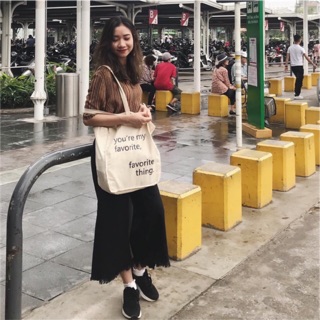 [ SẴN ] TÚI TOTE VINTAGE My Favorite Trắng ngà