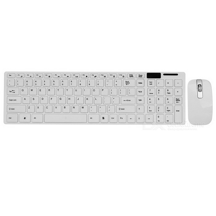 Bộ bàn phím chuột không giây YDL-G-06 Mini Ultra-Thin USB 2.4G Wireless Keyboard +1600DPI (Trắng)