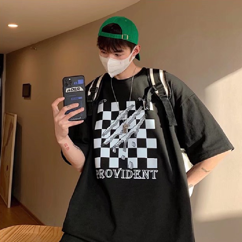 Áo Thun Tay Ngắn Dáng Rộng In Chữ Phong Cách Hip Hop Thời Trang Mùa Hè Cho Nam Giới Size M-8XL