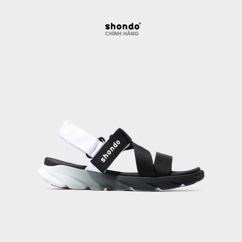 SHONDO | Sandals Shondo F6 sport ombre đế 2 màu đen trắng F6S0110