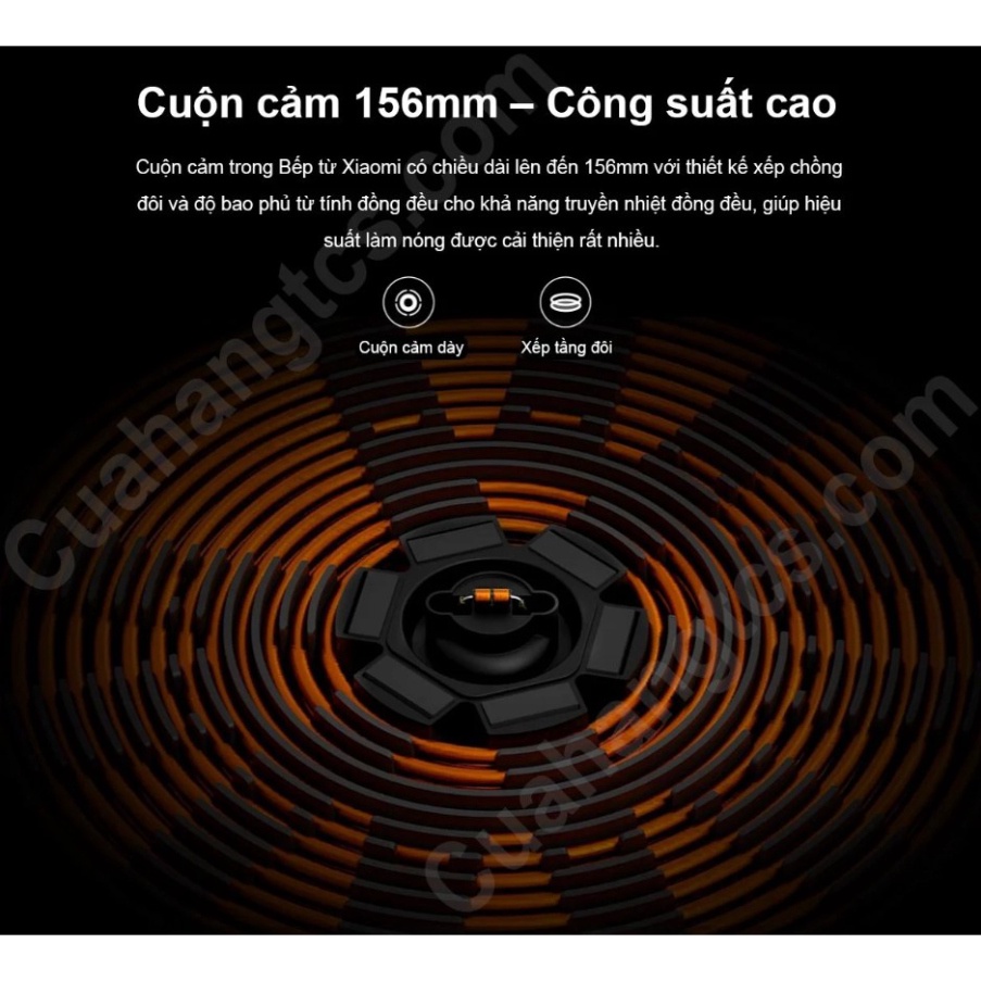 COMBO | Bếp từ Xiaomi Youth Lite DCL002CM 9 Mức nhiệt 2100W + Nồi 2 ngăn nấu lẩu 4 Lít - Chính hãng