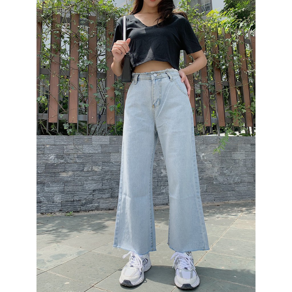 Quần bò ống rộng lưng cạp chun QB168 1994closet