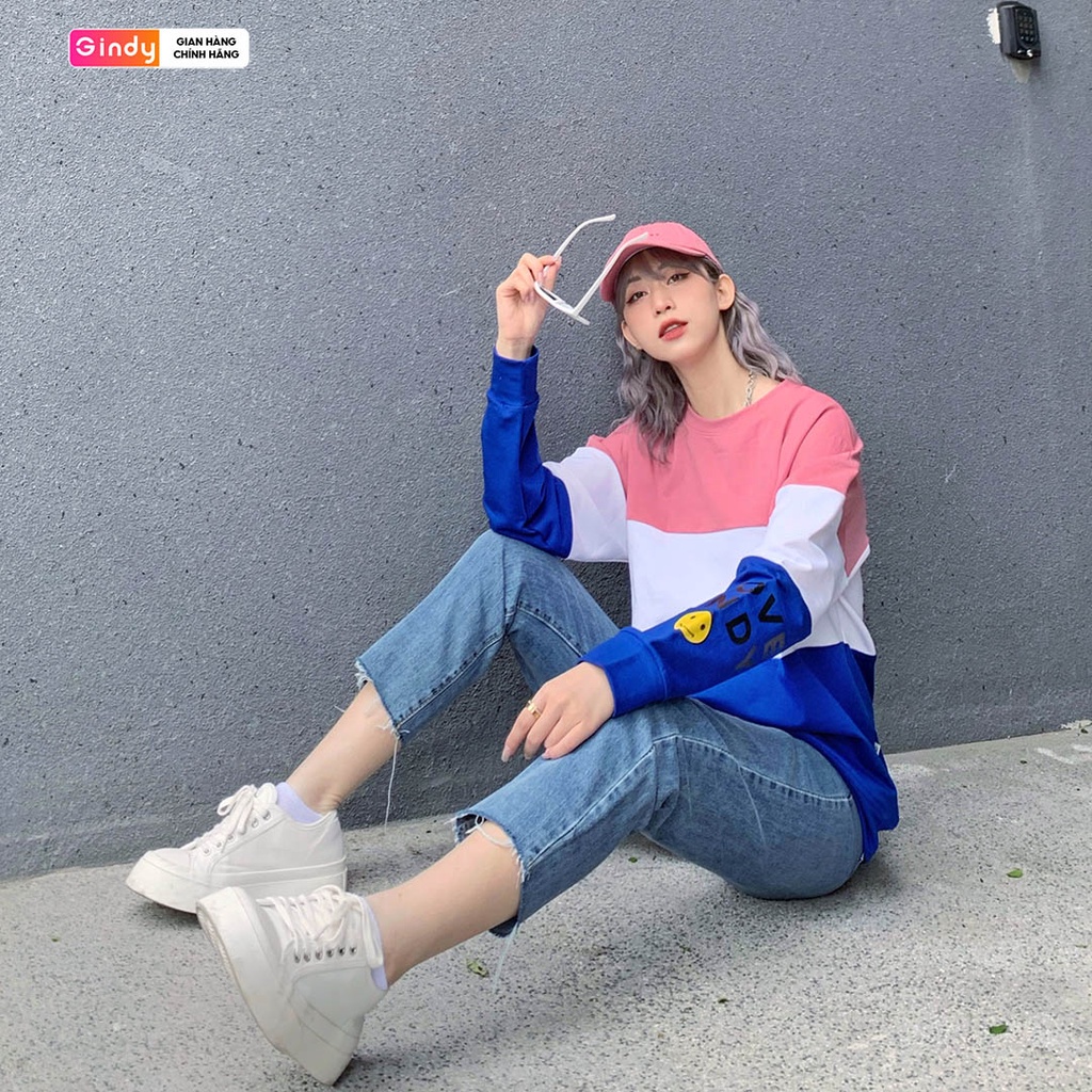 Áo nỉ Sweater Nữ GINDY áo Hoodie Form Rộng Dài Tay Vải Nỉ Da Cá Dày Dặn Phong Cách Ulzzang Thời Trang Thu Đông A9106