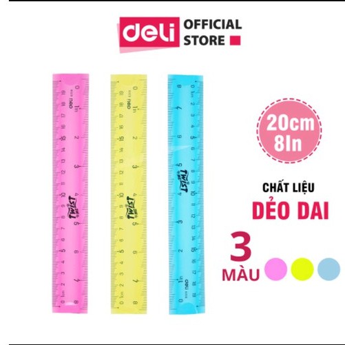 Thước kẻ nhựa dẻo Deli  E6208- 6209