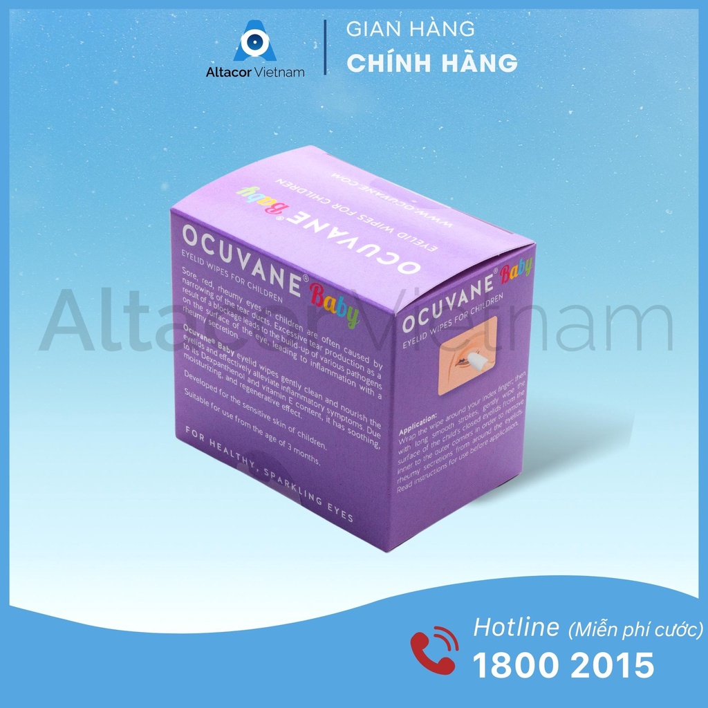 - GẠC LAU BỜ MI OCUVANE® BABY TRẺ TỪ 3 THÁNG TUỔI HUNGARY 24 MIẾNG