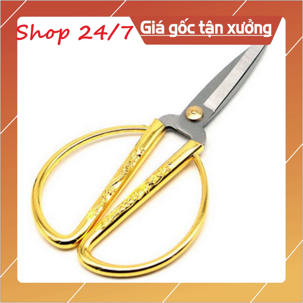 Kéo Cắt Thực Phẩm, Kéo Cắt Gà Cán Vàng Vảy Rồng Siêu Bén - Shop 24/7