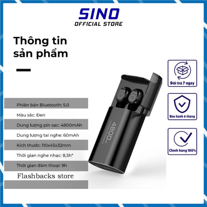 Tai nghe bluetooth gaming s11 không dây kèm sạc dự phòng flashback S11 SINO