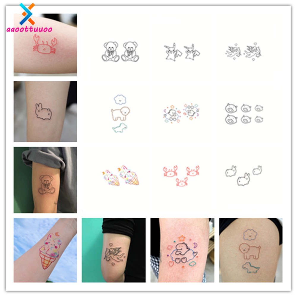 Hình Xăm Dán Chống Thấm Nước Lâu Trôi Họa Tiết Hoạt Hình Xinh Xắn