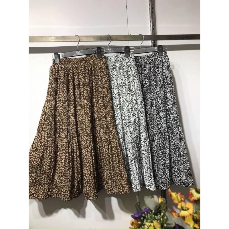 [Mã WASTUP giảm 10% tối đa 30K đơn 99K] Chân váy midi xếp ly hoa nhí dáng dài Vintage (hình thật/ sẵn) | BigBuy360 - bigbuy360.vn