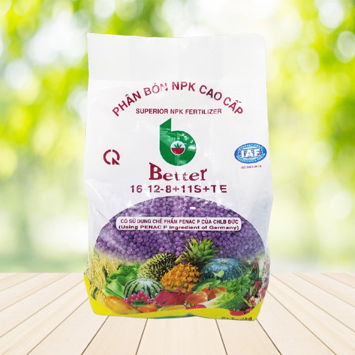 Phân bón NPK better 16-12-8-11 cao cấp 1kg - better tím cho các loại cây trồng