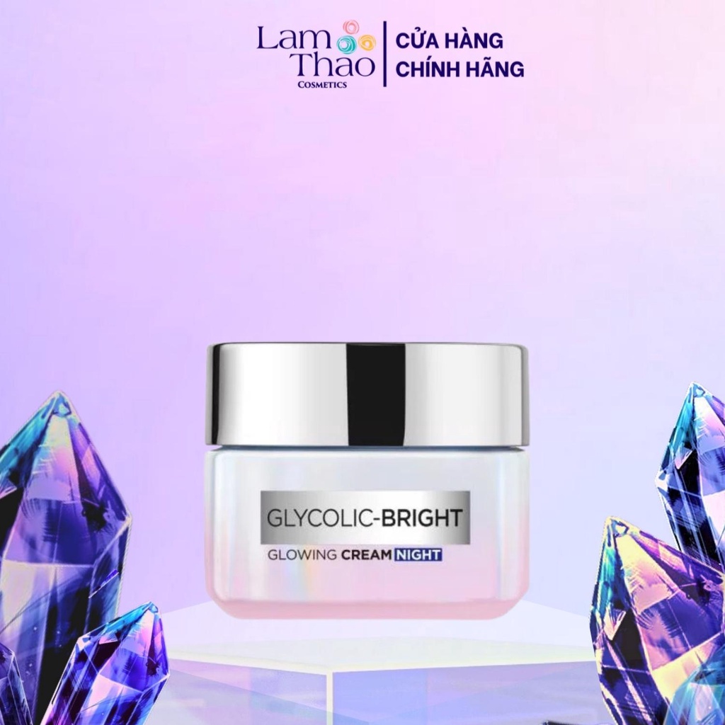 Kem Dưỡng Sáng Da Ban Đêm L'oreal Paris Glycolic-Bright Glowing Cream Night