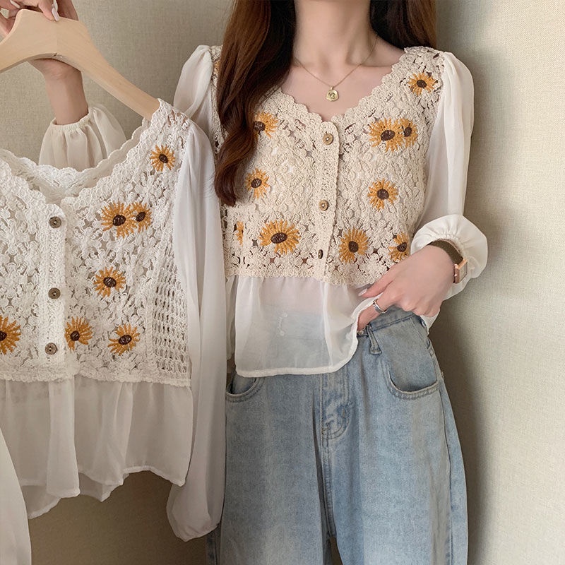 Áo Khoác Cardigan In Hoa Kiểu Pháp Thời Trang Mùa Hè Cho Nữ