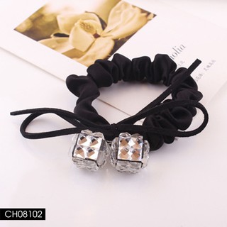 CH081 Cột tóc handmade 4 mẫu pha lê phối vải ren