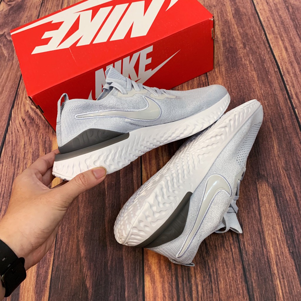 Giày Epic React Flyknit 2 nam nữ cao cấp nhẹ bền êm thể thao (xám)