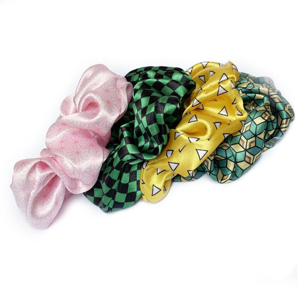 Dây Cột Tóc Scrunchies Họa Tiết Kimetsu No Yaiba Phong Cách Hàn Quốc Cho Nữ