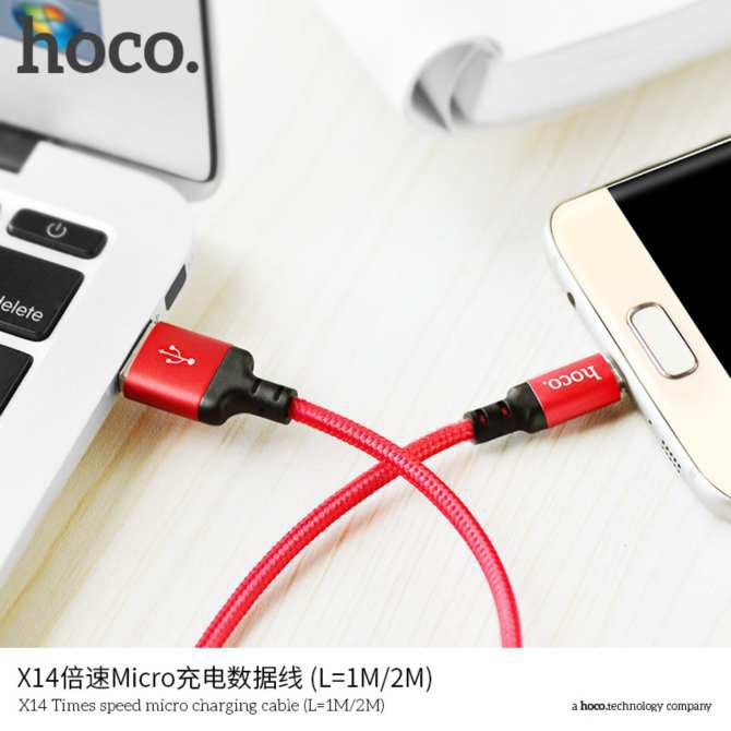 Cáp sạc dây dù micro Hoco X14 1M 2M cho Android