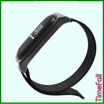 Dây đeo nylon mặt kim loại viền vuông CLASSIC Mi band 4, MIBAND 3 chính hãng MIJOBS, dây đeo miband 4, mi band 3 nylon