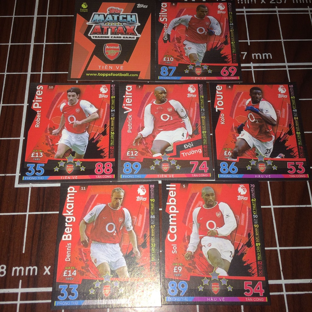 Bộ sưu tập thẻ Match Attax Big Six Ngoại hạng Anh kích thước POCA Việt Nam