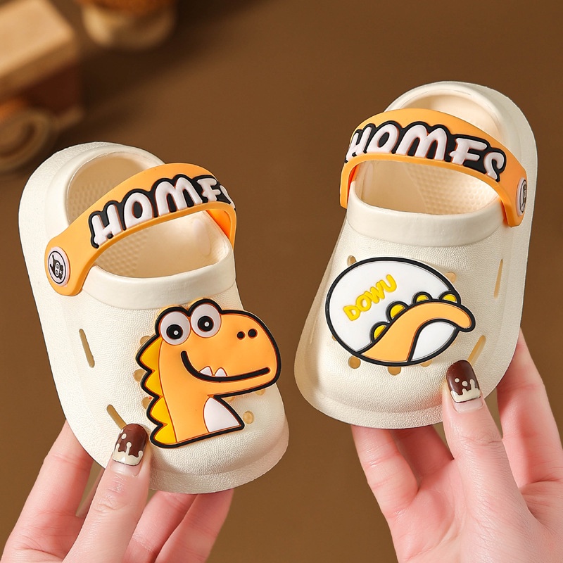 Dép Sandal Đục Lỗ Đi Trong Nhà Tắm Chống Trượt Hình Khủng Long Hoạt Họa Thời Trang Mùa Hè Mới Cho Bé Trai Bé Gái