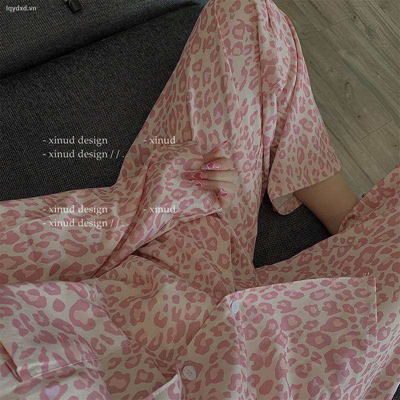 Đồ ngủ pijama dài tay quần dài/ đầm ngủ in họa tiết cho nữ