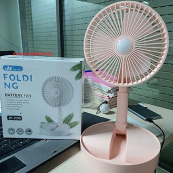 Quạt tích điện cầm tay mini để bàn gấp tròn siêu gọn 3 chế độ gió mạnh pin chạy 6-8 giờ có đèn led siêu sáng học tập D01 | BigBuy360 - bigbuy360.vn