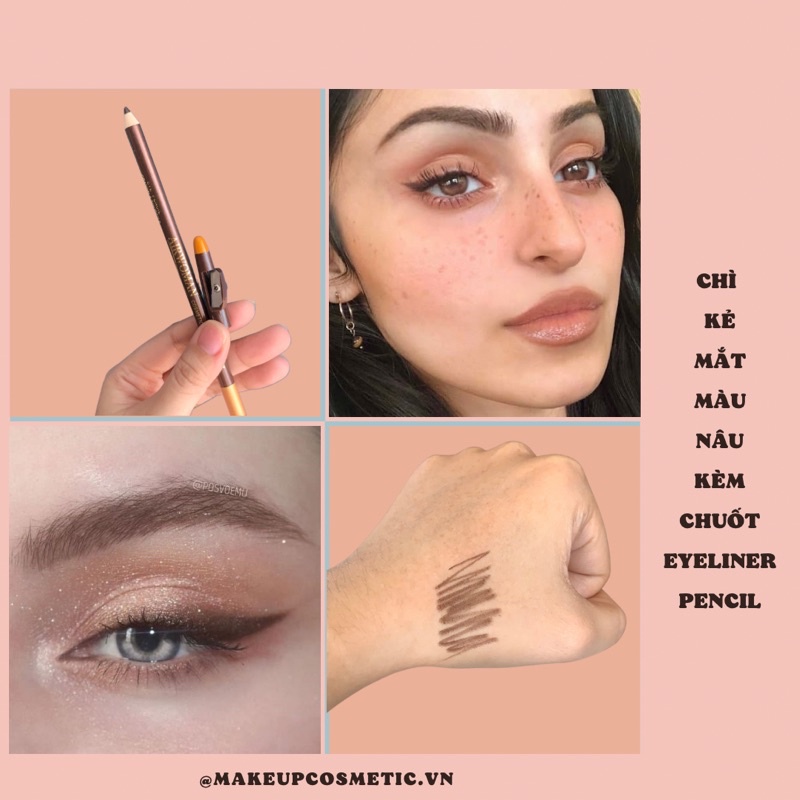 Chì Kẻ Mắt Nâu Cao Cấp Sắc Nét Không Thấm Nước  - Makeup Waterproof Eyeliner