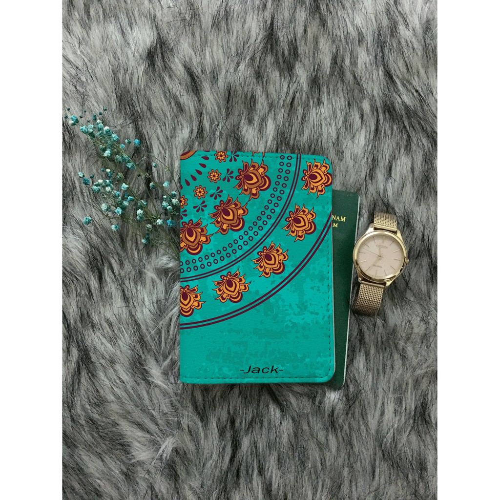 Ví bọc hộ chiếu (passport holder) hoa văn Mandala cực chất