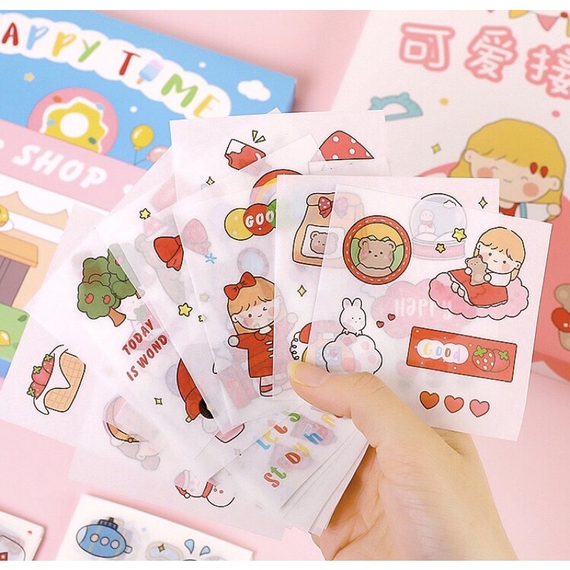 25 tấm hình dán sticker cute nhiều màu sắc khác nhau