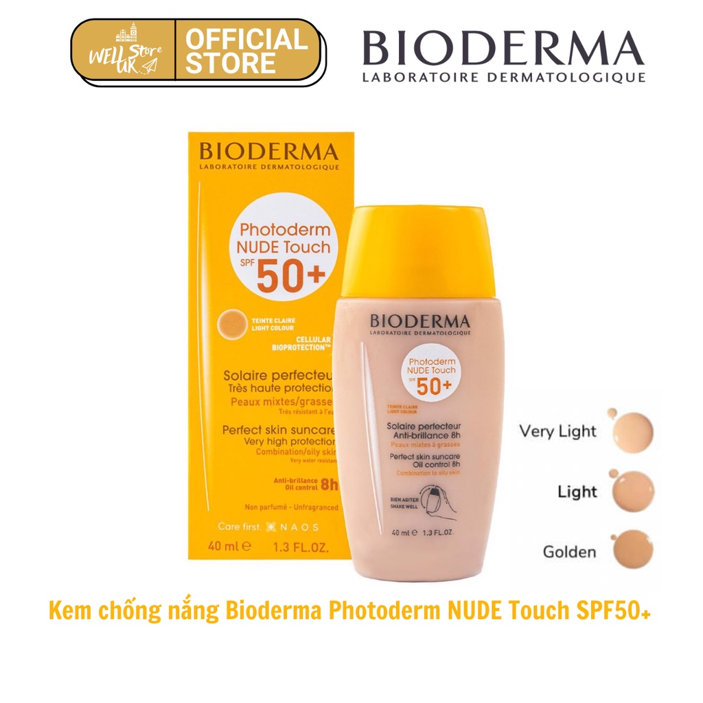 Kem Chống Nắng Bio.Derma Photoderm Nude SPF 50 lọ 40ml kiêm kem nền tiện dụng