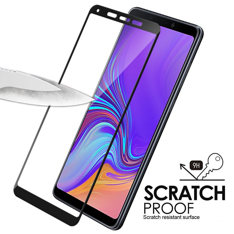 Kính cường lực 9D Full màn hình bảo vệ cho Samsung Galaxy A8 Plus A7 A9 2018 M10 M20 A30 A50