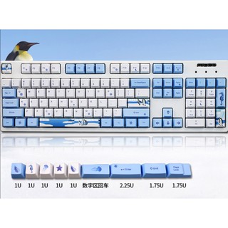 Bộ Keycap chim cánh cụt 104+9 phím PBT in Dye Sub