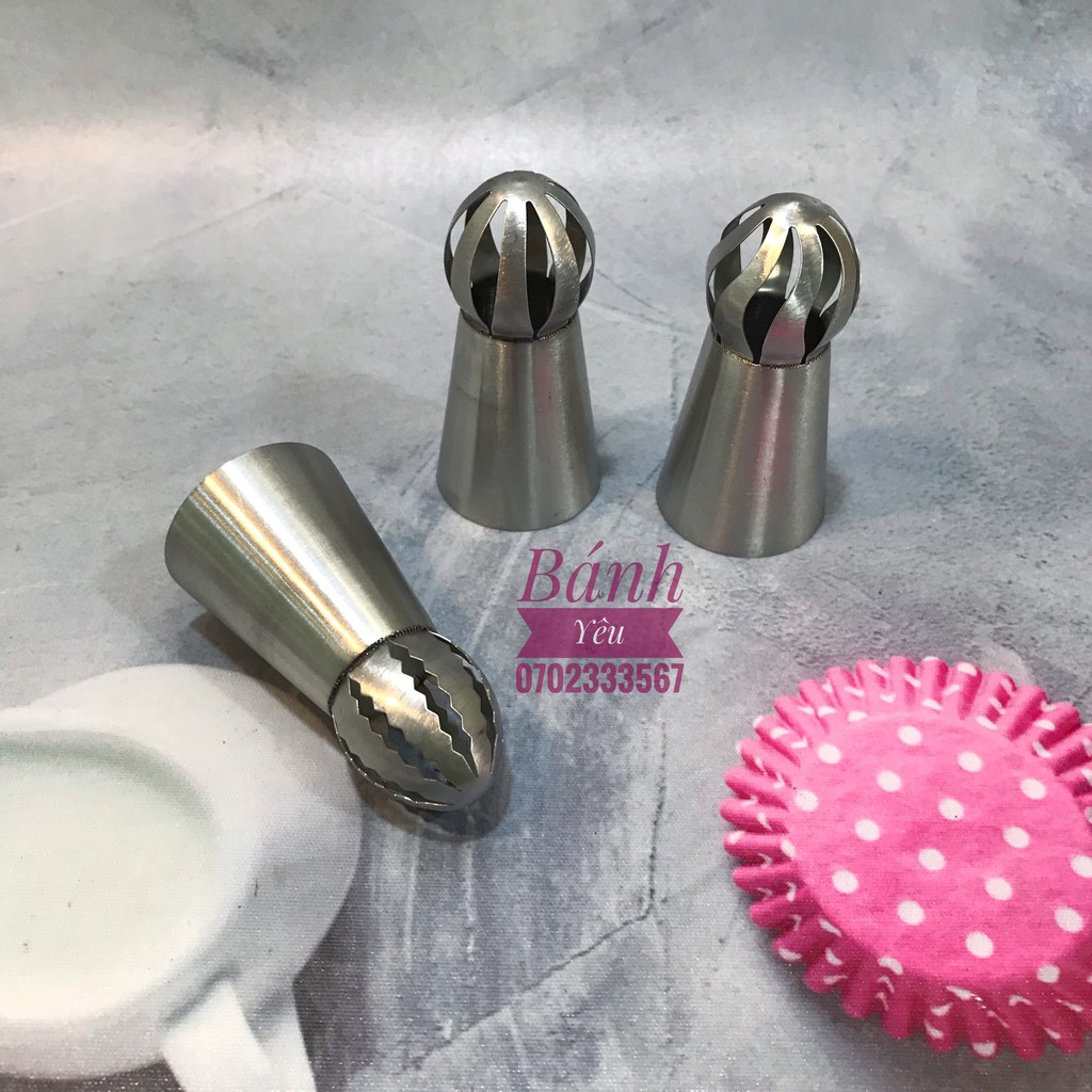 Bộ 3 đui bắt kem trang trí dùng trong pha chế thức uống - DC87