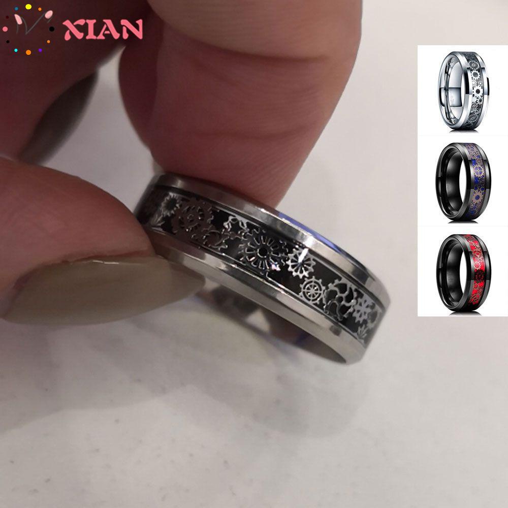 Nhẫn Hình Bánh Răng Bằng Thép Không Gỉ Nhiều Màu Thời Trang Cho Nam Và Nữ