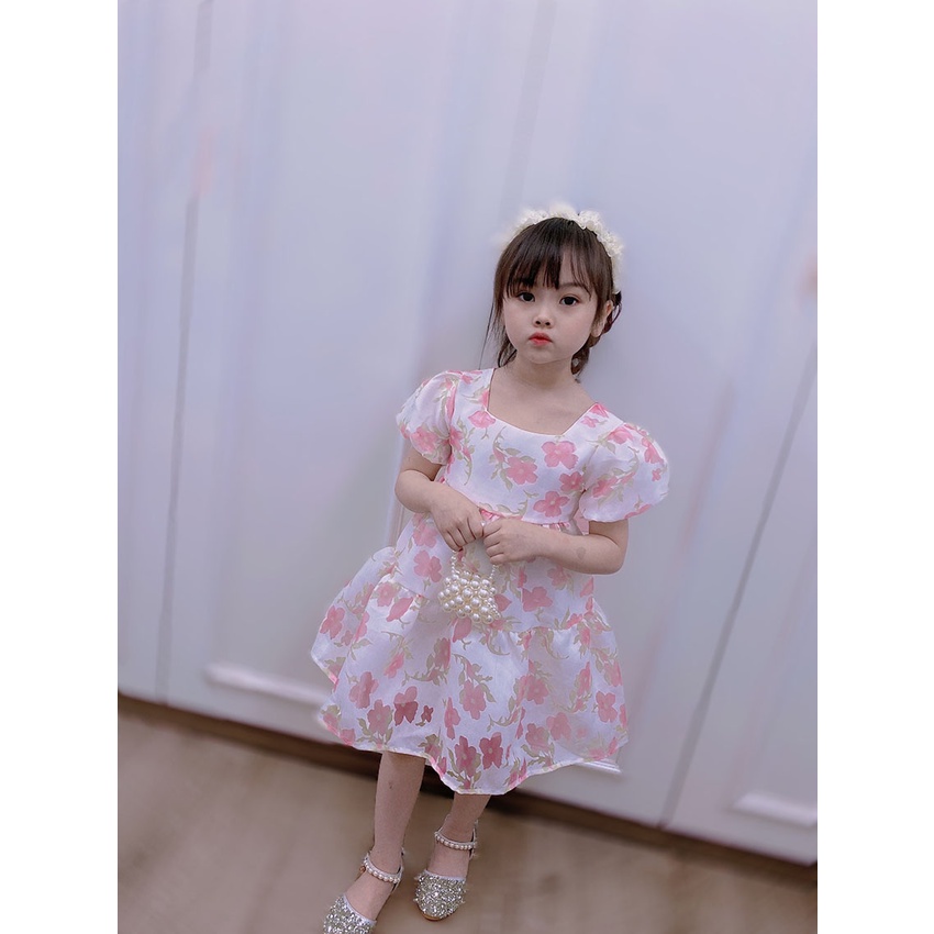 VÁY CHO BÉ GÁI VẢI TƠ ÉP CÓ LÓT TRONG, ĐÍNH NỢ PHÍA SAU CỰC XỊN HÀNG BÁN SHOP SIZE  9-21KG [V40]