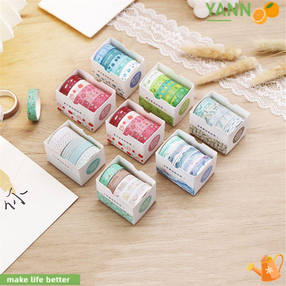 Hộp 5 Cuộn Băng Keo Washi Độc Đáo Trang Trí Sổ Tay / Album Ảnh Tiện Dụng