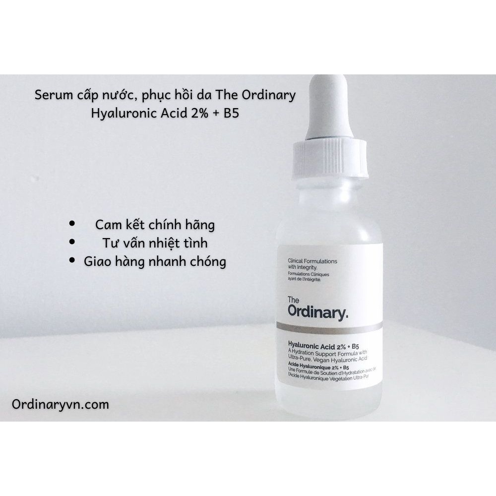 The Ordinary Hyaluronic Acid 2% + B5 phục hồi da, cấp ẩm - Serum B5 làm dịu da The Ordinary 30ml, 60ml