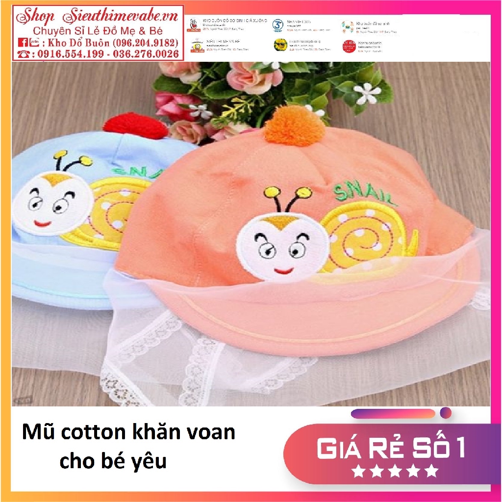 Mũ Cotton Kèm Khăn Voan Tránh Gió Bụi