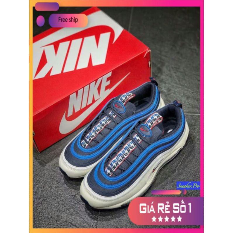 Giày thể thao sneaker AIR MAX 97 Pull Tab Obsidian White trắng kẻ Xanh dương siêu đẹp cho cả nam và nữ GIẢM GIÁ 20 % !!!