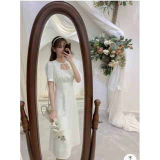 💓Đầm suông tiểu thư nơ cổ ulzzang