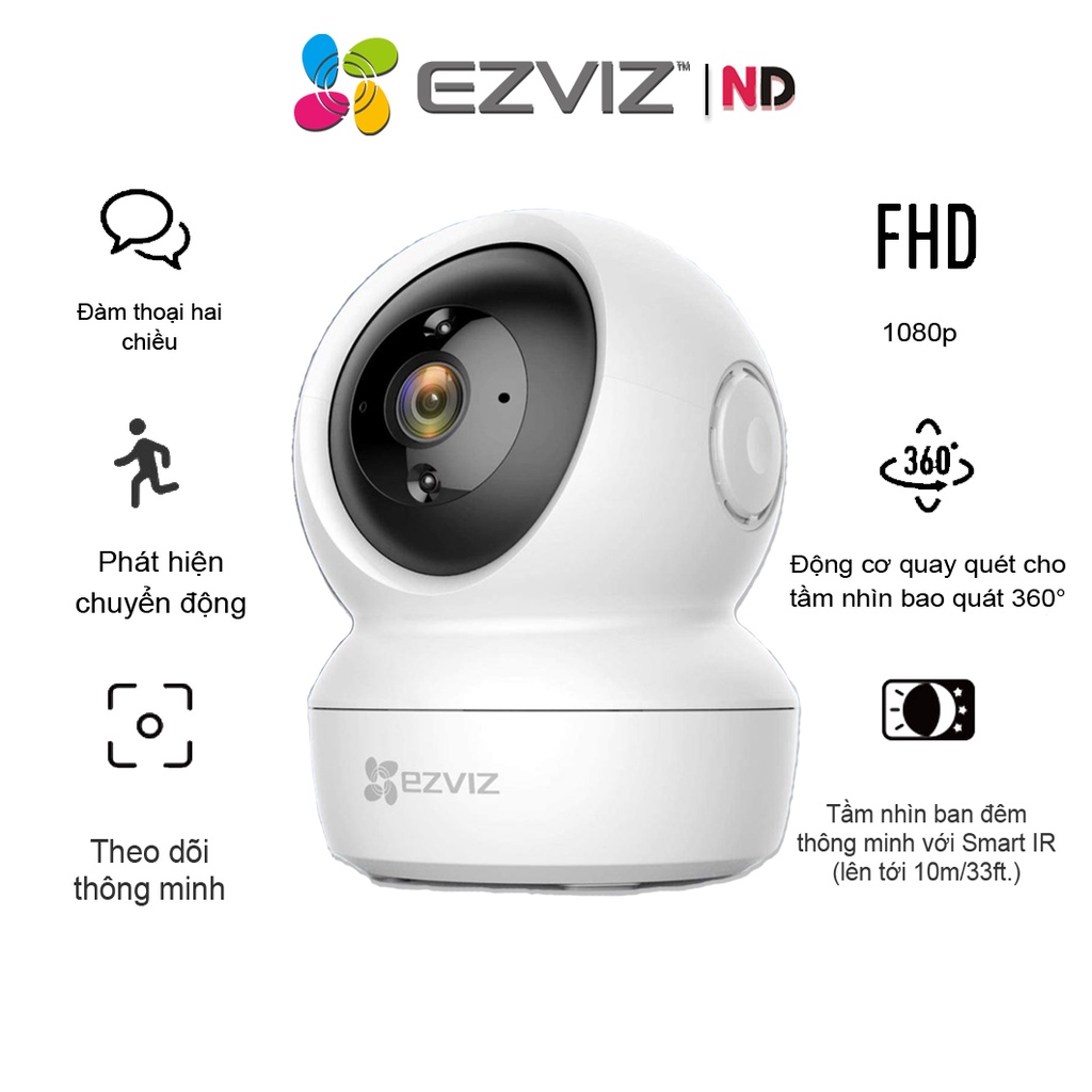 Camera Wifi Không Dây Giám Sát Gia Đình Ezviz CV246 C6N Full HD 1080P 2MP- Xoay 360-Đàm Thoại Loa 2 Chiều-4587