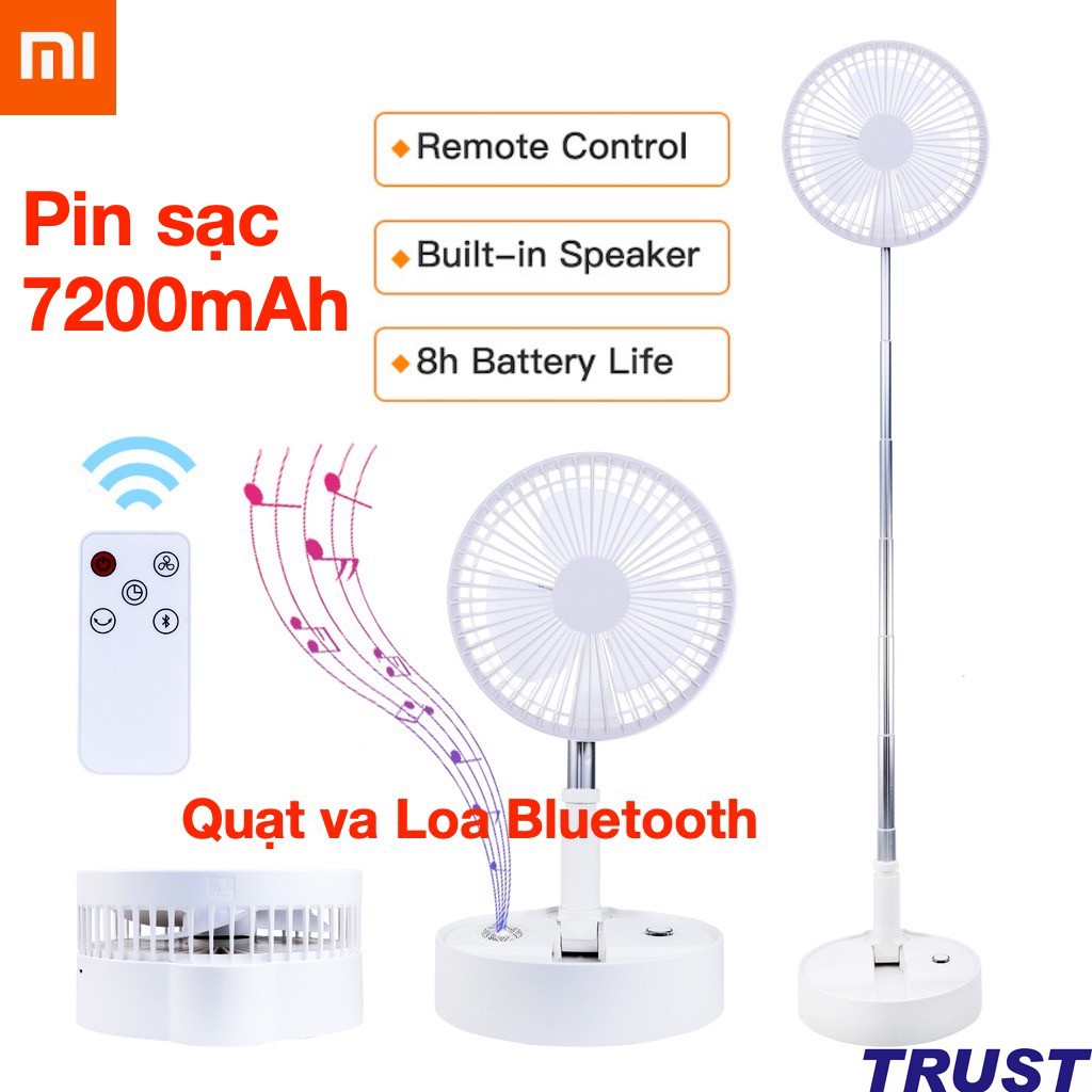 Quạt va Loa Bluetooth - Quạt tích hợp loa không dây Xiaomi ZOLELE P10S pin sạc 7200mAh tiện lợi Xiaomi Youpin phân phối