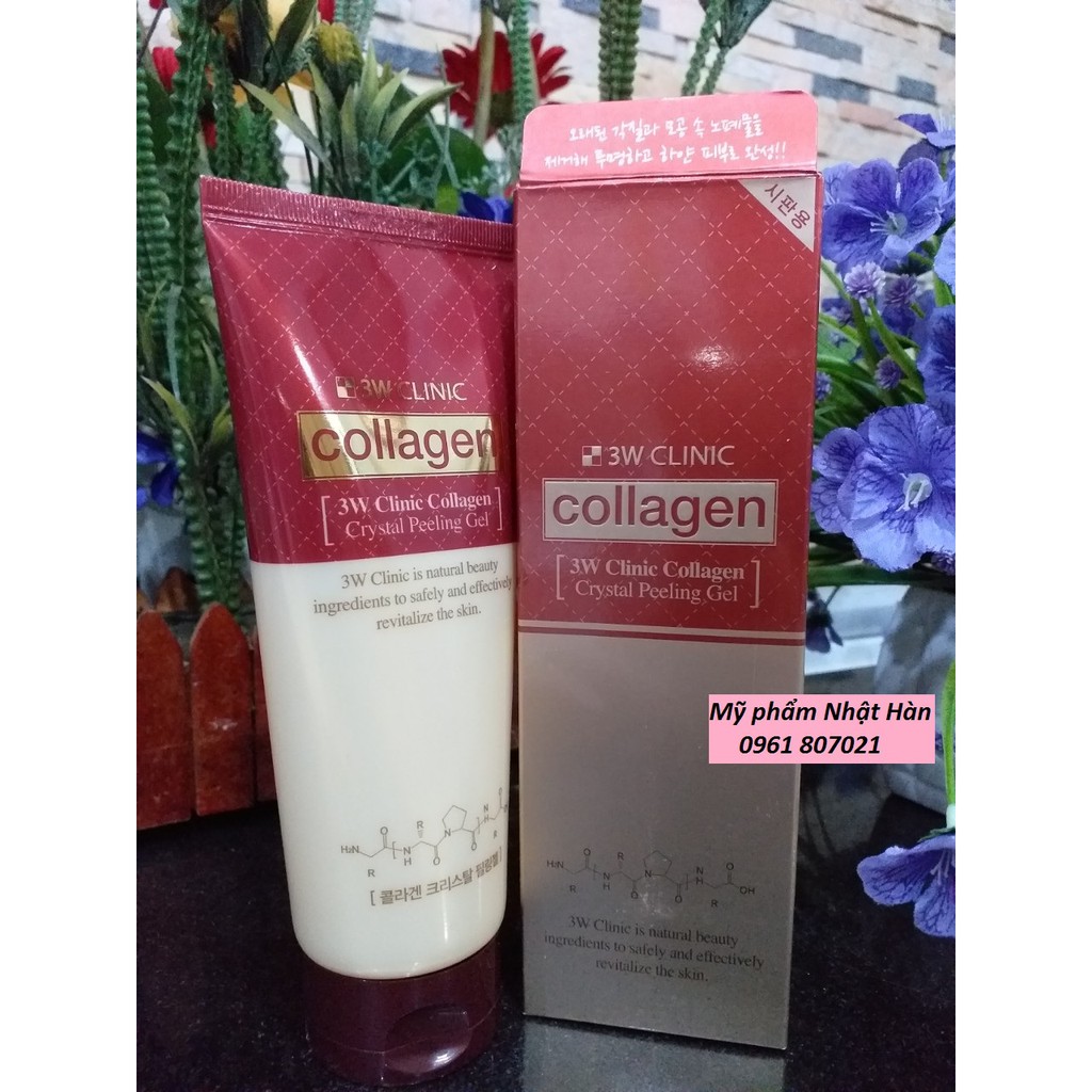 Tẩy tế bào chết Collagen 3W Clinic Trắng/Đỏ 180ml