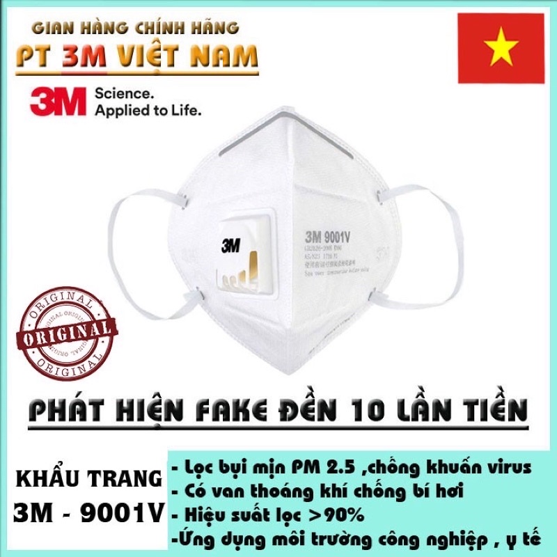 ✅ [Chính Hãng] Khẩu trang 3M 9001 ( hộp 50 cái ) 3M 9001v (hôp 25 cái ) HÀNG CHÍNH HÃNG
