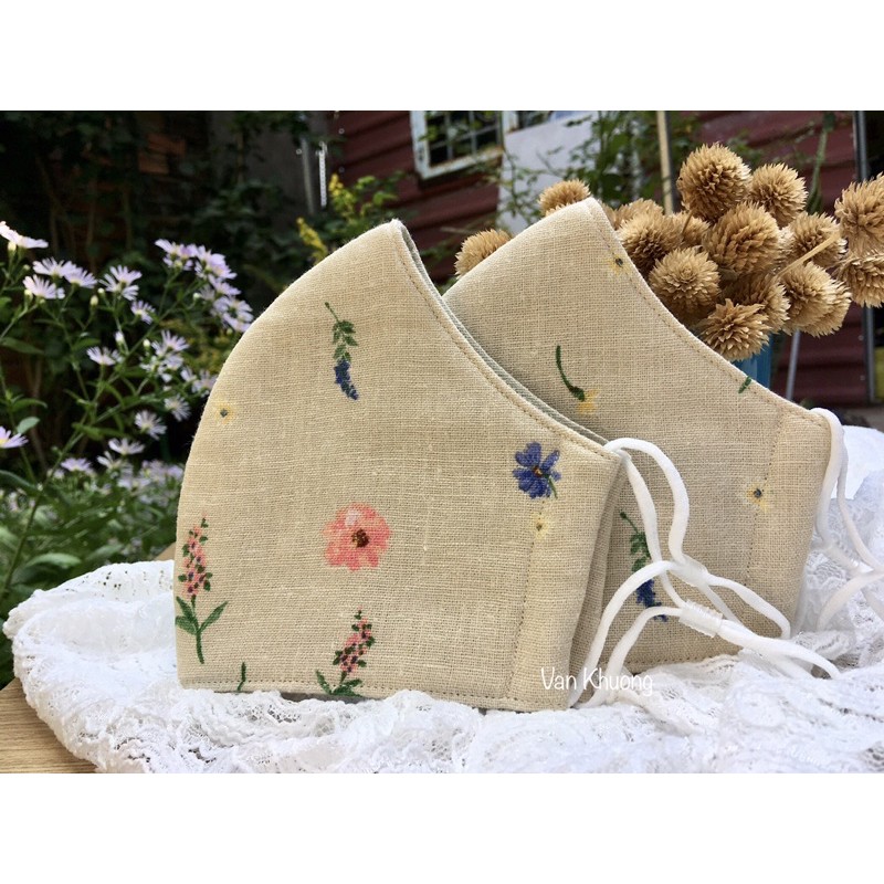 Khẩu trang vải Linen 3 lớp