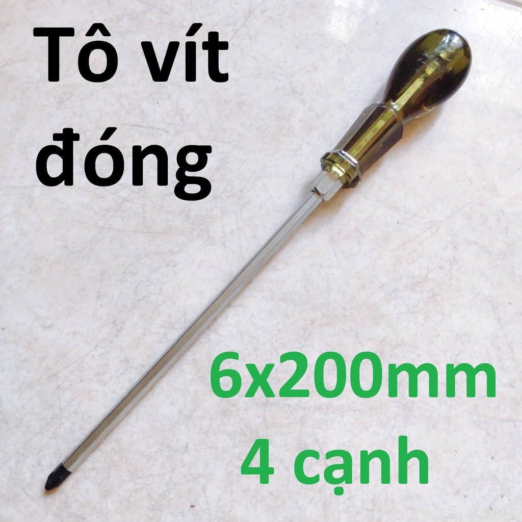 Tô vít đóng phi 6mm hoặc 8mm (-)(+) KAPUSI các kích thước