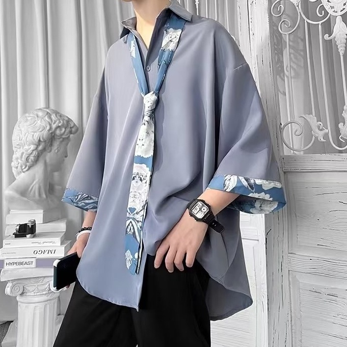 Áo Sơ Mi Nam Thời Trang Hàn Quốc Chất Lượng Cao Plus Size áo sơ mi form rộng áo sơ mi nam ngắn tay áo sơ mi đẹp | BigBuy360 - bigbuy360.vn