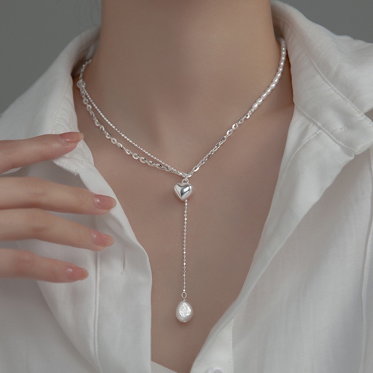 Vòng cổ Hai Lớp Đính Ngọc Trai Và Tua Rua Phong Cách Cổ Điển Sang Trọng Dành Cho Nữ 2022