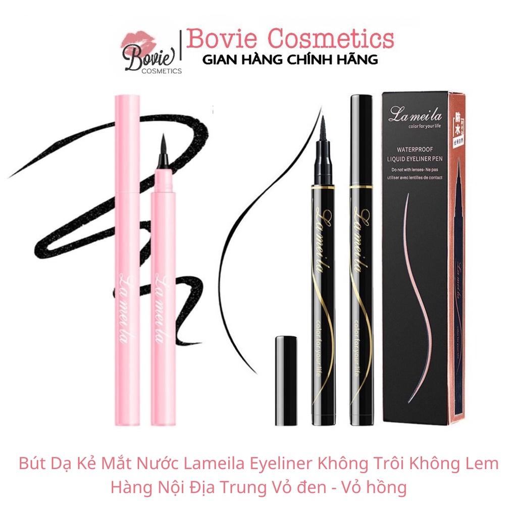 Bút Dạ Kẻ Mắt Nước Lameila Eyeliner Không Trôi Không Lem Hàng Nội Địa Trung Vỏ đen - Vỏ hồng